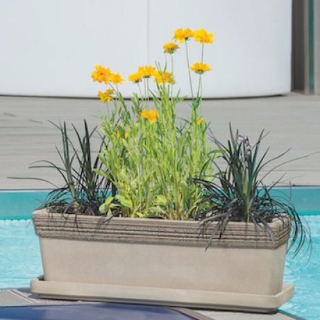 Jardinière en terracotta - VULCANO GRAFFIATO : VENEZIA WINDOW BOX - DEGREA - rectangulaire / contemporaine / d'extérieur