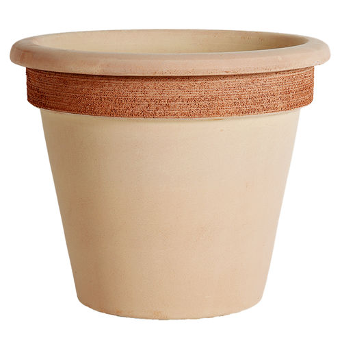 Pot de jardin en terracotta - Scratched Camellia - DEGREA - rond / résidentiel