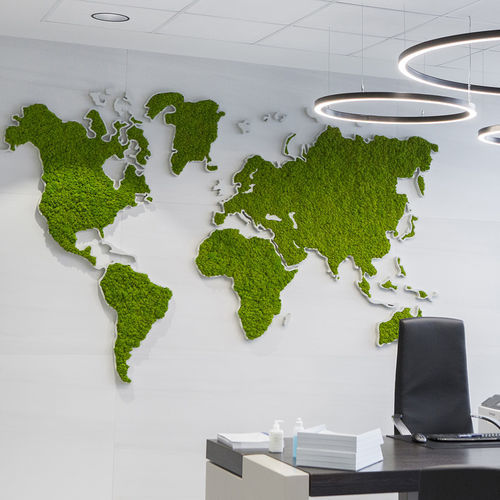 Tableau végétal stabilisé - GREEN WORLD - Greenarea - en mousse boule / en lichen / d'intérieur