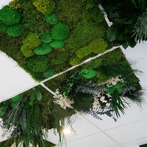 Faux-plafond végétalisé - FLEURIE - Végétal Indoor - en PET / en dalles / d'intérieur