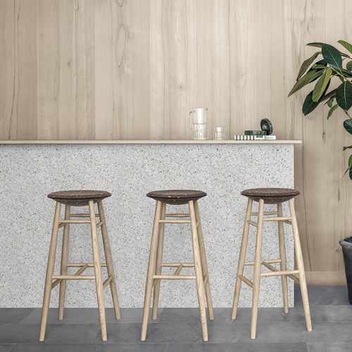 Tabouret de bar design scandinave - DRIFTED BAR STOOL - hem - en liège / avec piètement en chêne