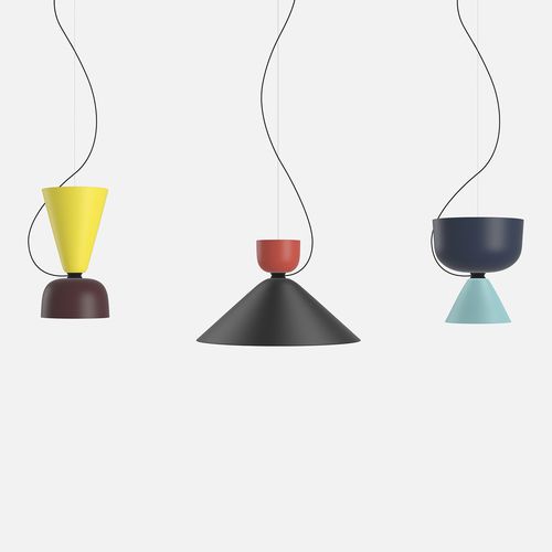 Suspension - ALPHABETA TRIO - hem - en métal brossé / contemporaine / d'intérieur