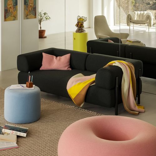 Canapé modulable - PALO - hem - contemporain / en laine / noir