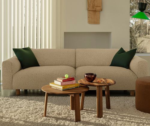 Canapé contemporain - KOTI - hem - en laine / avec accoudoirs / gris