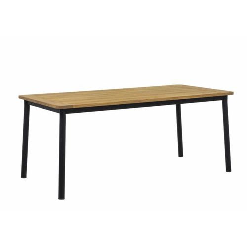 Table à manger contemporaine - ELLE BELT - applebee - en teck / avec piètement en aluminium / rectangulaire