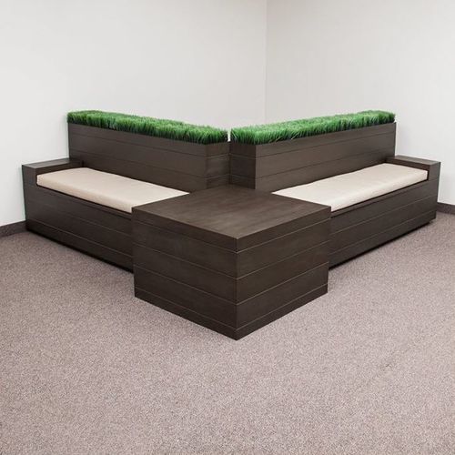 Banc de jardin contemporain - MADERA - PLANTERS UNLIMITED - en fibre de verre / avec dossier / modulaire