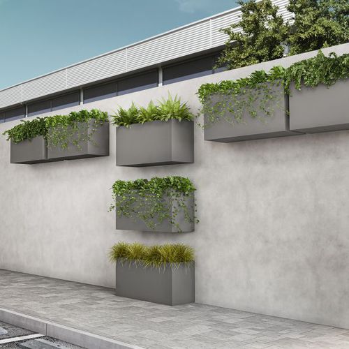 Jardinière en béton - F1-MOD-REC481212-HP - PLANTERS UNLIMITED - en métal / en pierre / en fibre de verre