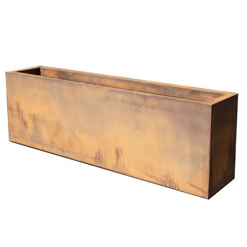 Jardinière en métal - ARMORECOAT - PLANTERS UNLIMITED - en fibre de verre / rectangulaire / sur mesure