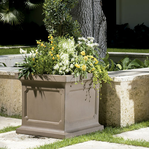 Jardinière en plastique - ESTATE - CRESCENT garden - carrée / classique / d'extérieur