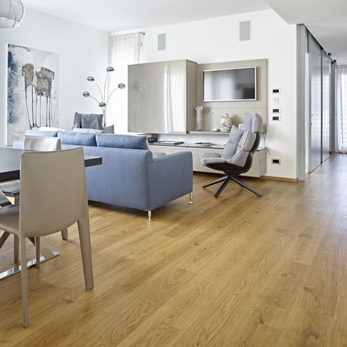 Parquet contrecollé - ROTONDO - FIEMME 3000 - en chêne / huilé / brossé