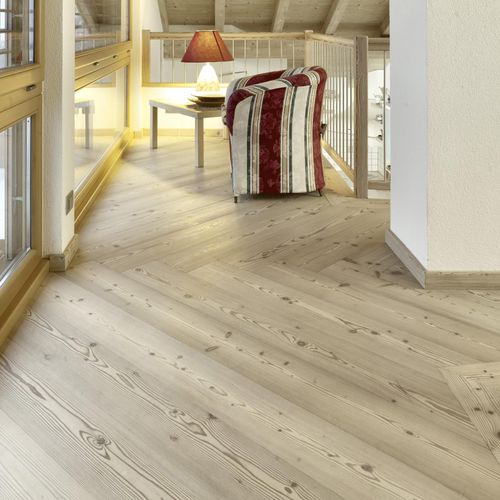 Parquet contrecollé - SANMARTINO - FIEMME 3000 - en mélèze / huilé / brossé