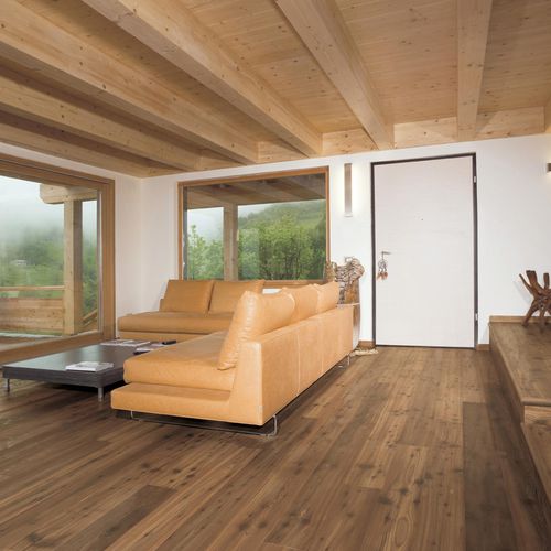 Parquet contrecollé - VALLES - FIEMME 3000 - en mélèze / huilé / brossé