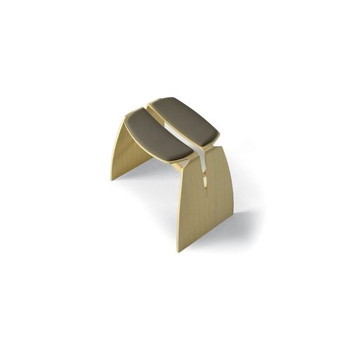 Tabouret contemporain - ORIGAMI - BBB Italia - en chêne / en contreplaqué / tapissé