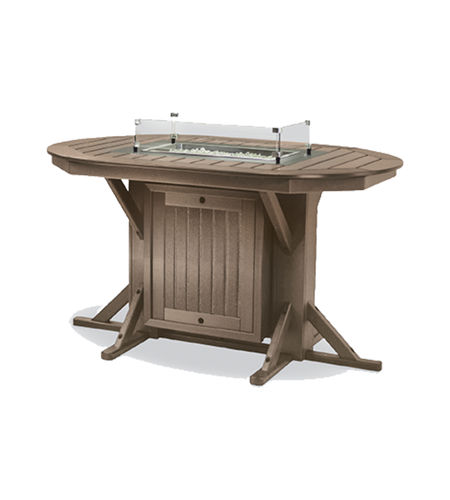Table mange-debout classique - CNFT4466 - URBANDESIGN - en plastique recyclé / ovale / avec brûleur au bioéthanol