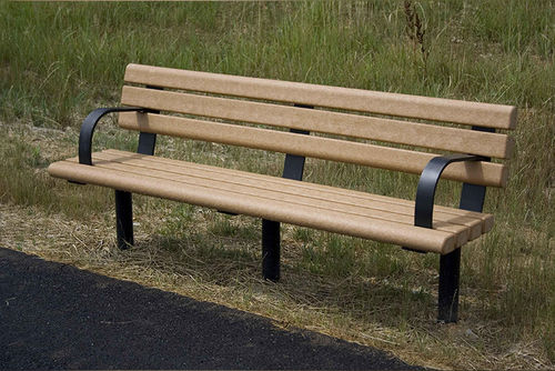Banc public contemporain - ELITE: EL-BCH72 - URBANDESIGN - en acier à revêtement par poudre / avec dossier / avec accoudoirs