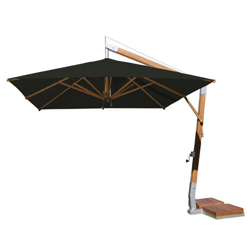 Parasol déporté - 3.0M SQ-SW - Bambrella - en inox / en bambou / résistant au vent