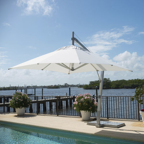 Parasol déporté - HURRICANE-3.0-SIDE-WIND-SQUARE - Bambrella - en aluminium / en polyester / résistant au vent