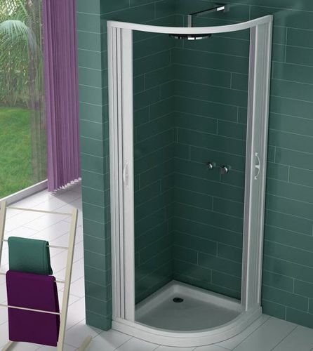Paroi de douche coulissante-empilable - LUX : GIOVE  - PINTO - courbée / d'angle
