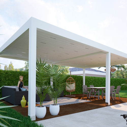 Pergola autoportée - SKYROOF - SARL ELEGANCE STORES - en aluminium / bioclimatique / rétractable