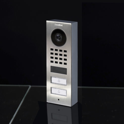 Platine de rue en saillie - D1102V - DoorBird - en acier inoxydable brossé / résidentiel / professionnel