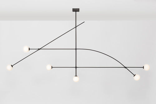 Lustre contemporain - TEMPO - ATELIER DE TROUPE - en verre / en laiton / à LED