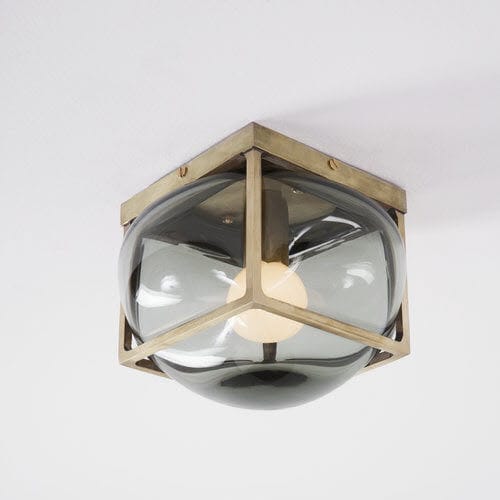 Plafonnier contemporain - BULLE - ATELIER DE TROUPE - en verre / en laiton / à incandescence