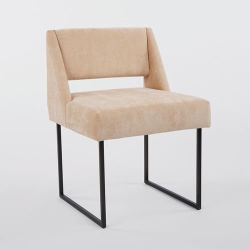 Chaise de salle à manger contemporaine - CUBIST - ATELIER DE TROUPE - d'intérieur / en tissu / avec piètement en métal