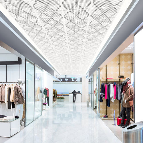 Faux-plafond en placage de bois - PETRA - artnovion - en dalles / acoustique / ignifuge