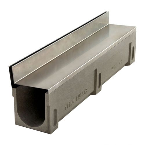 Caniveau à fente latérale - YT250-U20250 - Fujian Yete Industry Co.,Ltd. - en béton de résine / grille en acier galvanisé / grille en inox