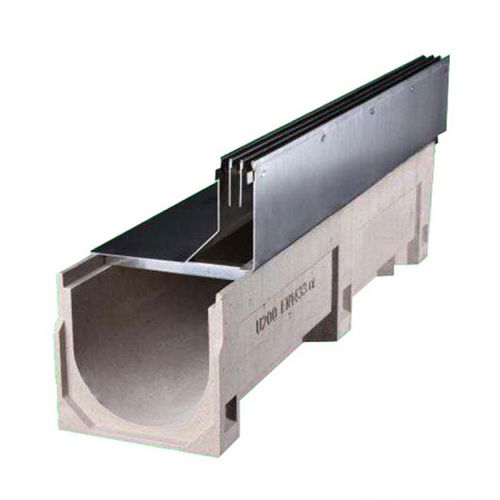 Caniveau pour espace public - YT300-U20350PC - Fujian Yete Industry Co.,Ltd. - à fente latérale / en béton de résine / grille en acier galvanisé
