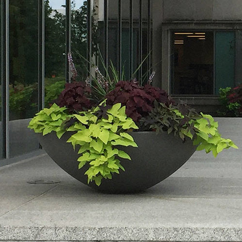Jardinière en béton - ZENA - Tournesol SITEWORKS - en fibre de verre / en ccv / ronde