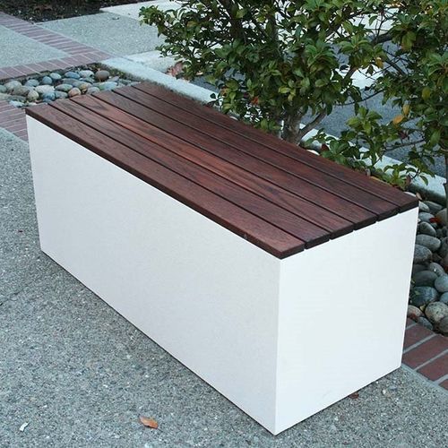 Banc contemporain - BOULEVARD - Tournesol SITEWORKS - bois / en béton / en fibre de verre