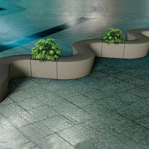 Banc contemporain - ALPHA - Tournesol SITEWORKS - en béton / sans dossier / sans accoudoirs