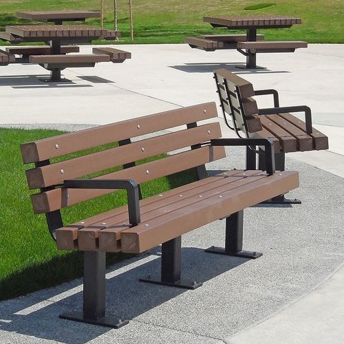 Banc contemporain - TRANSIT - Tournesol SITEWORKS - bois / en plastique recyclé / avec dossier