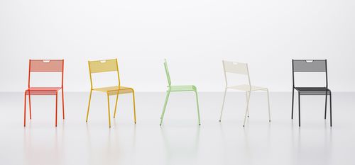 Chaise design - EAST - Tournesol SITEWORKS - d'extérieur / d'intérieur / en acier