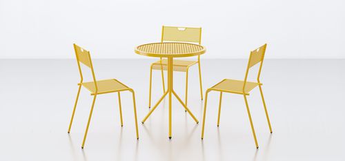 Table moderne - EAST - Tournesol SITEWORKS - en acier / en acier à revêtement par poudre / en plastique