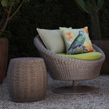 Fauteuil contemporain - Goa - Tidelli - en tissu / en corde / en aluminium