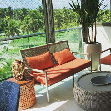 Canapé contemporain - Bora Bora - Tidelli - d'extérieur / en tissu / avec accoudoirs