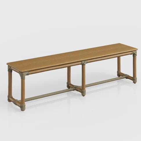 Banc contemporain - Caraiva - Tidelli - en eucalyptus / sans dossier / sans accoudoirs