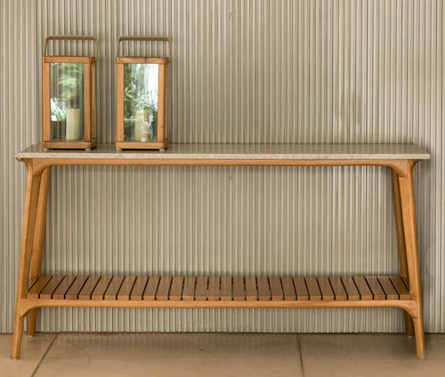 Console contemporaine - Moorea - Tidelli - en eucalyptus / avec piètement en eucalyptus / rectangulaire