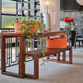 Console contemporaine - Fusion - Tidelli - en eucalyptus / avec piètement en eucalyptus / rectangulaire