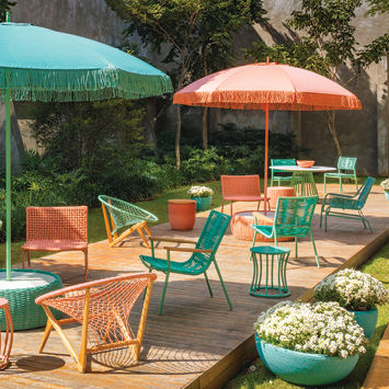 Parasol rond - Goa  - Tidelli - à mât central / en tissu / en aluminium