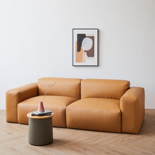 Canapé contemporain - DEEP  - PORVENTURA - en simili cuir / marron / contract
