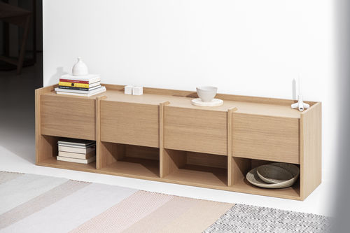 Meuble TV contemporain - MIES L  - PORVENTURA - lowboard / pour chambre d'hôtel / en chêne