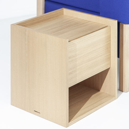 Table de chevet contemporaine - MIES S - PORVENTURA - en chêne / en noyer américain / avec piètement en bois