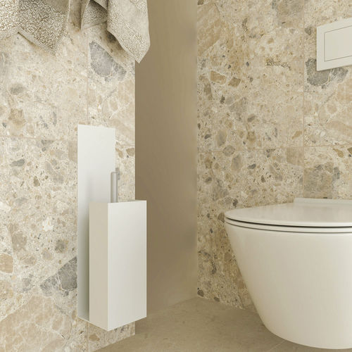 Distributeur de papier toilette mural - C • basic - 3S design - en acier / noir / avec porte-brosse de toilettes