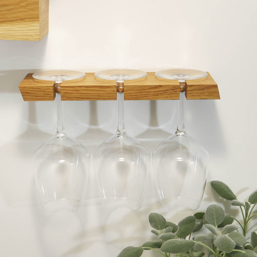 Support mural pour verres - W • oblique - 3S design - en bois