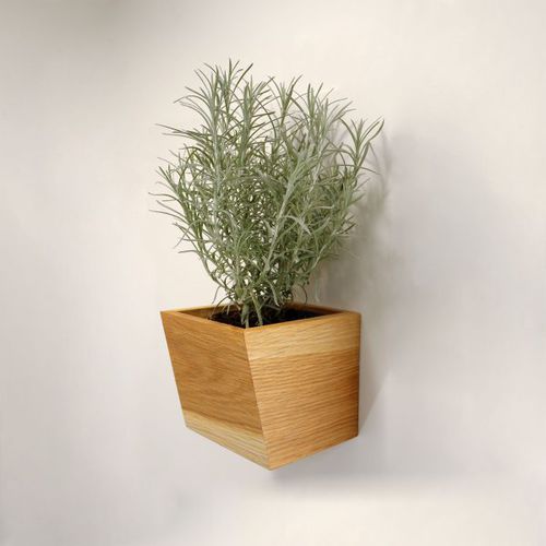 Pot de fleur en chêne - W • oblique - 3S design - mural / carré / résidentiel