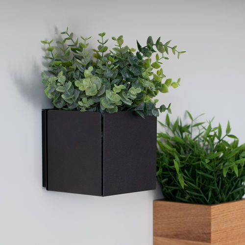 Pot de fleur en acier à revêtement par poudre - basic - 3S design - mural / carré / résidentiel