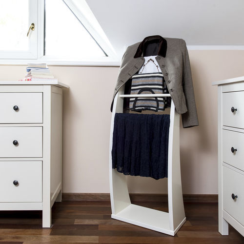 Valet de nuit au sol - PLUTOO - WHITE - 3S design - en acier à revêtement par poudre / en MDF / contemporain
